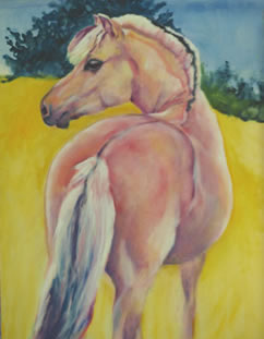 Fjord horse painting by Karen Brenner